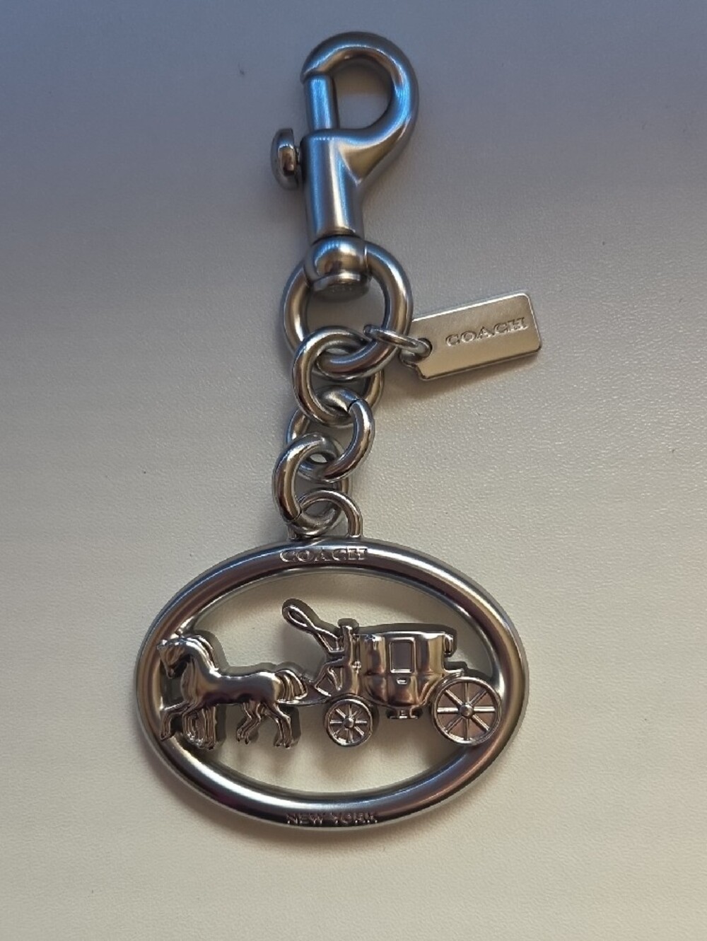 Coach Silver-Tone Horse & Carriage Key Charm - Picture 2 of 5